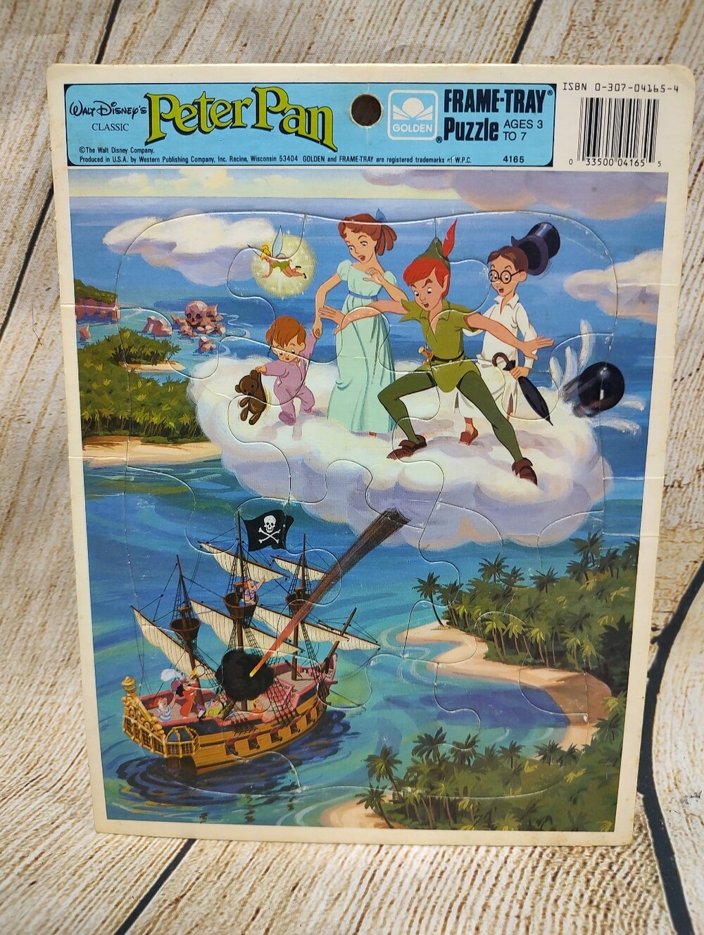 Walt Disney Peter Pan Frame Tray Puzzle Vintage Colorful  Artwork